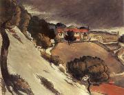 Paul Cezanne Fonte des neiges a l Estaque oil painting